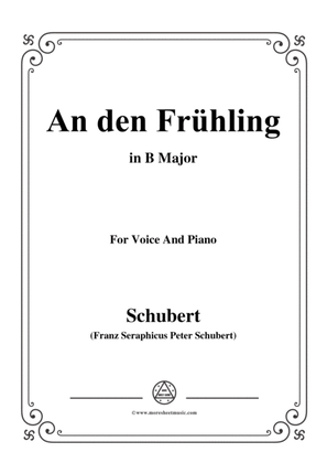 Book cover for Schubert-An den Frühling,in B Major,for Voice&Piano