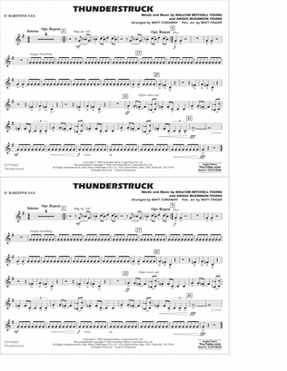 Thunderstruck (arr. Matt Conaway) - Eb Baritone Sax