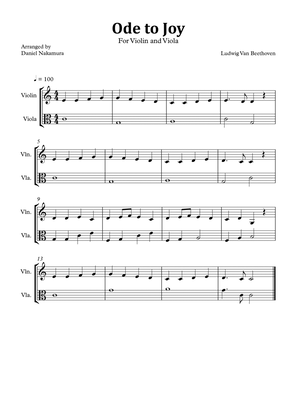 Ode to Joy (Easy Violin and Viola)