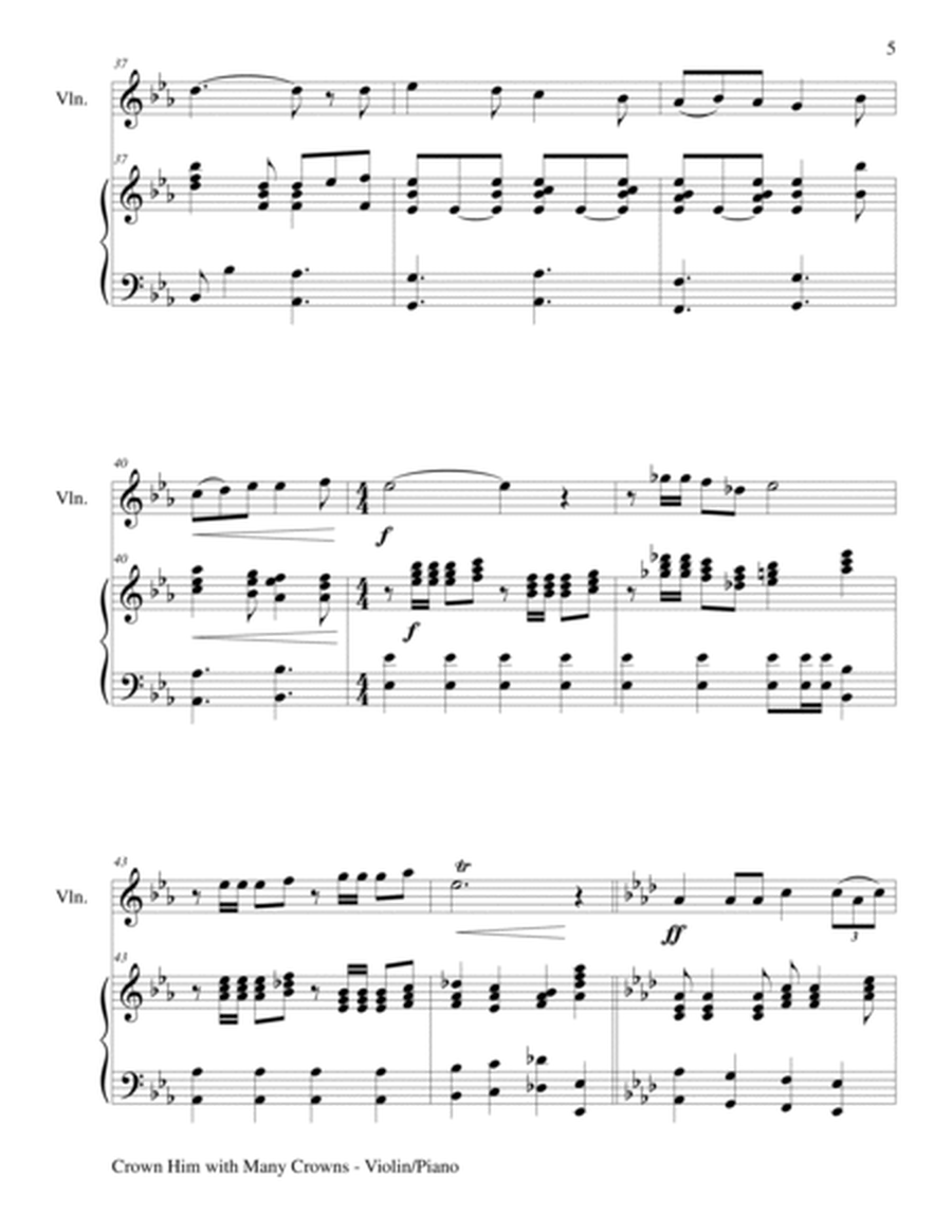 CROWN HIM WITH MANY CROWNS (Duet – Violin and Piano/Score and Parts) image number null