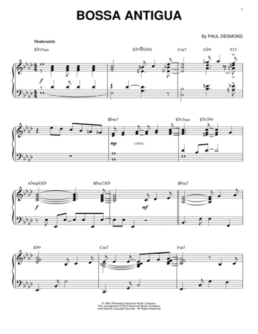 Bossa Antigua [Jazz version] (arr. Brent Edstrom)