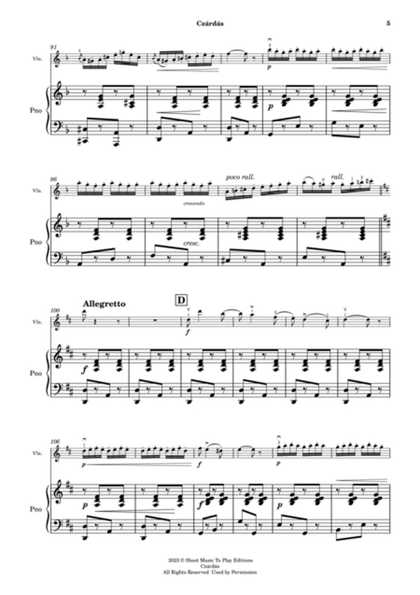 Czardas - Violin and Piano (Full Score and Parts) image number null