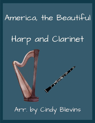 Book cover for America, the Beautiful, for Harp and Clarinet