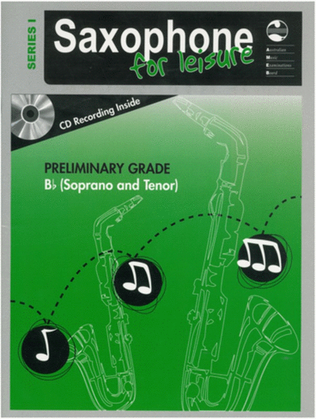 Book cover for AMEB Saxophone For Leisure Prelim B Flat Book/CD Ser 1