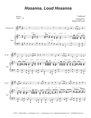 Book cover for Hosanna, Loud Hosanna (Bb-Trumpet solo - Piano accompaniment)