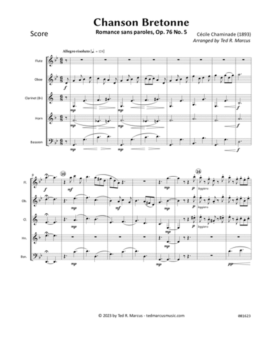 Chanson Bretonne, Op. 76 No. 5 for Woodwind Quintet image number null