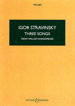 Book cover for 3 Songs Fr W Shakespeare Study Sc