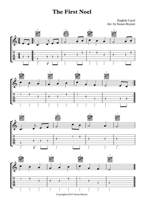 Book cover for The First Noel (In C major) - Guitar with Tablature