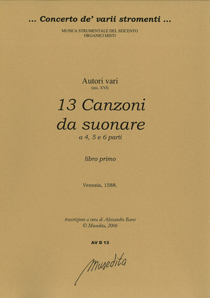 Book cover for Canzon di diversi per sonar con ogni sorte di stromenti a quattro, cinque & sei voci (libro primo)(Venezia, 1588)