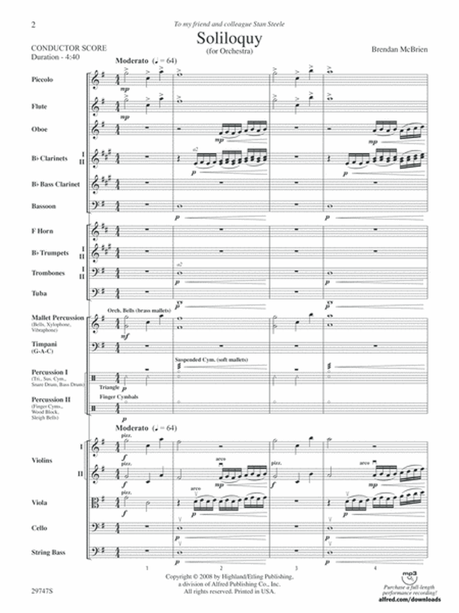 Soliloquy for Orchestra: Score