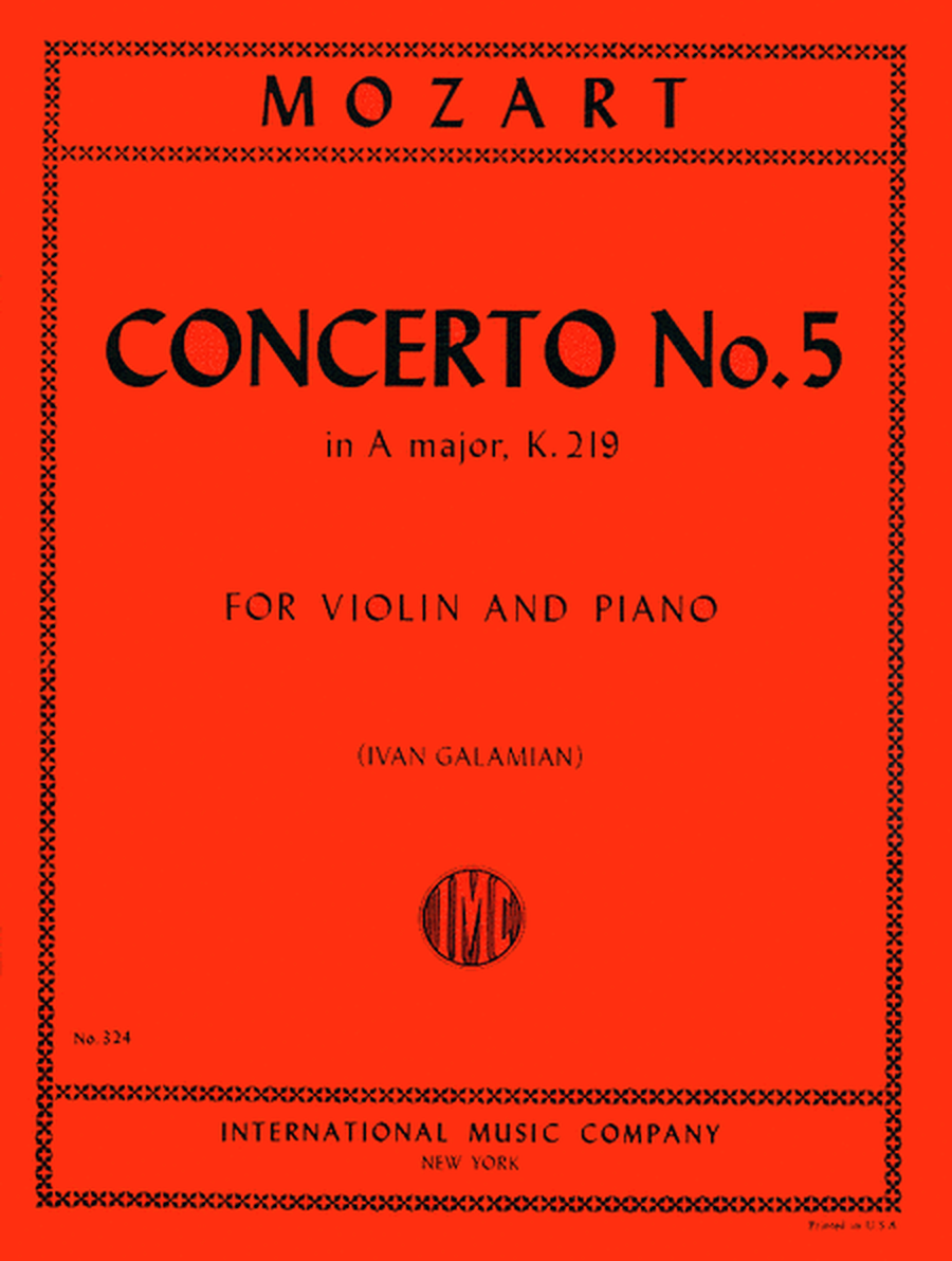 Concerto No. 5 in A major, K. 219 (with Cadenzas by Joseph Joachim)