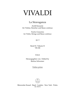 Book cover for La Stravaganza, op. 4