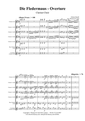 Book cover for Die Fledermaus (Bb) - Johann Strauss - Overture - Clarinet Choir A4