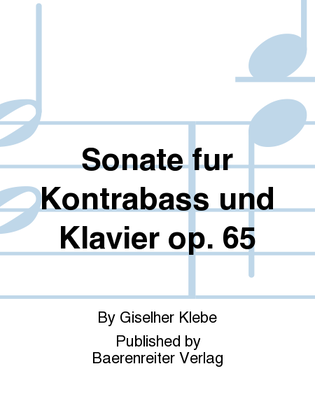 Book cover for Sonate fur Kontrabass und Klavier op. 65