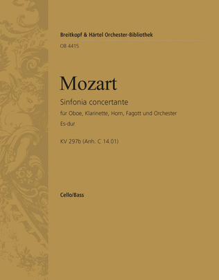 Book cover for Sinfonia concertante in Eb major K. 297B (App. C 14.01)