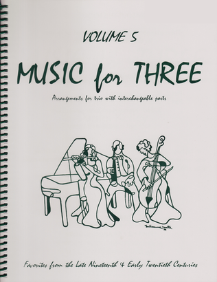 Book cover for Music for Three, Volume 5 - String Trio (Violin, Viola, Cello - Set of 3 Parts)