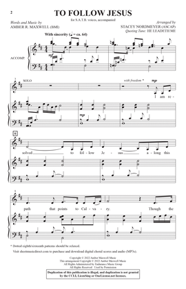 To Follow Jesus (arr. Stacey Nordmeyer)