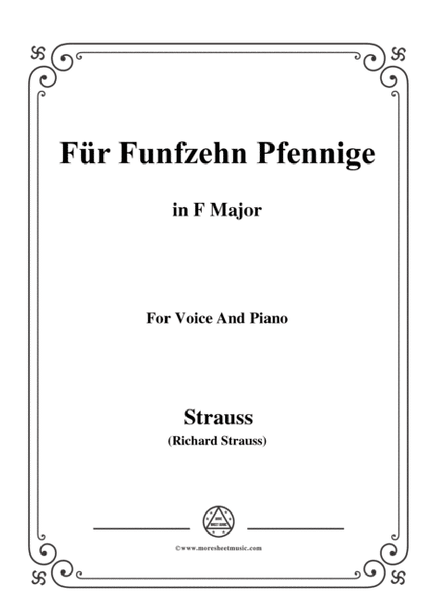 Richard Strauss-Für Funfzehn Pfennige in F Major,for voice and piano image number null