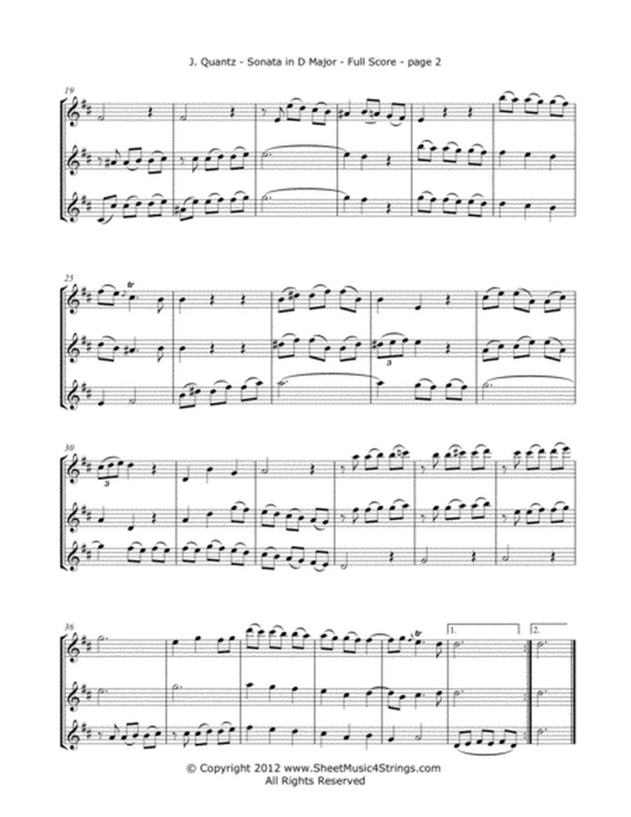 Quantz, J. - Sonata in D (Mvt. 2) for Three Violins image number null