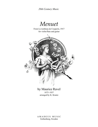 Menuet from Le tombeau de Couperin for violin or flute and guitar