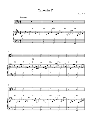 Canon in D (for viola solo and piano accompaniment)
