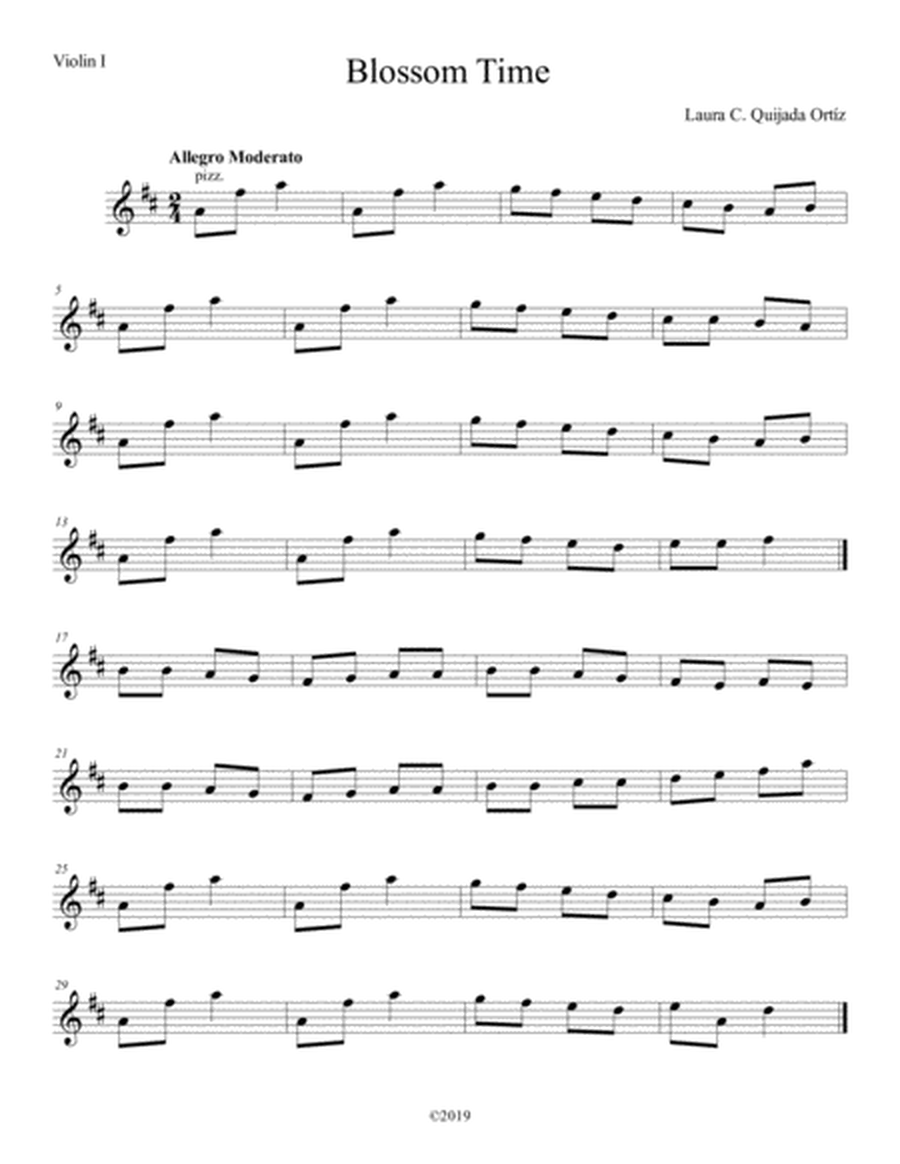 Blossom Time, for early-intermediate string orchestra. SCORE & PARTS. image number null