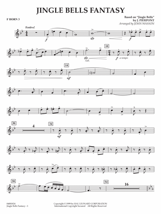 Jingle Bells Fantasy (arr. John Wasson) - F Horn 3