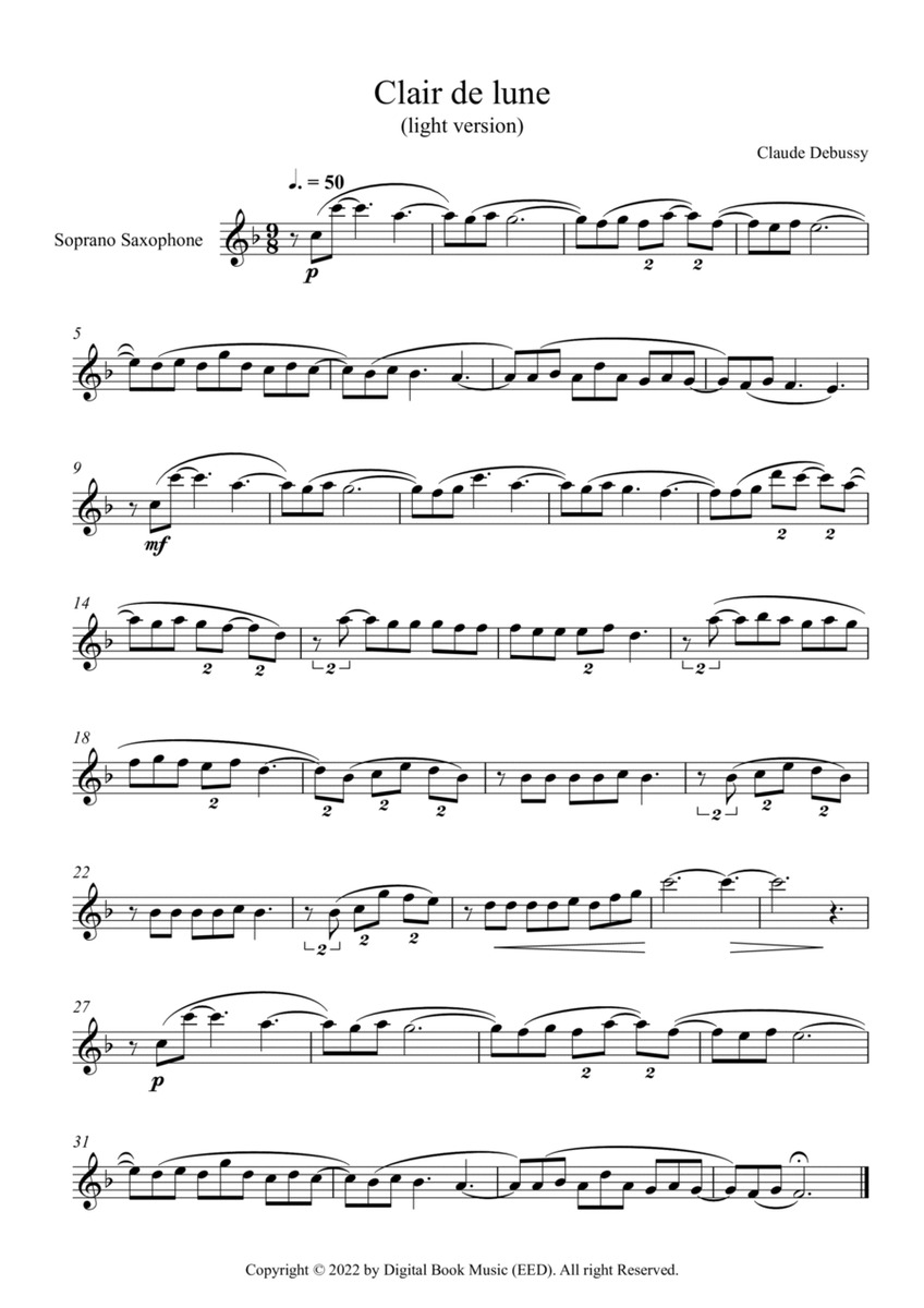 Clair de lune - Claude Debussy (Soprano Sax)