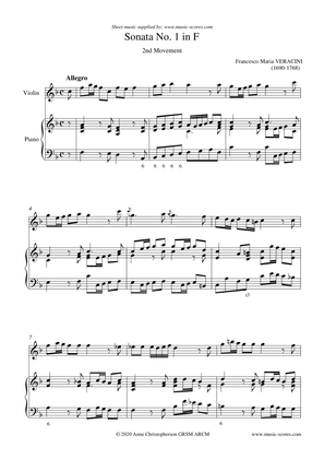 Book cover for Veracini Allegro - Violin and Piano