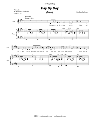 Day By Day (Canon) (Solo with SATB)