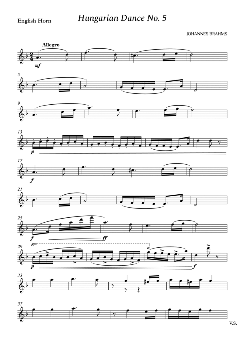 Hungarian Dance No. 5 for English Horn image number null