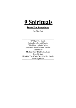 Book cover for 9 Spirituals, Duets For Saxophone