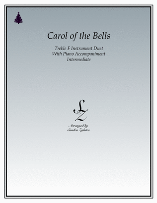 Carol of the Bells (treble F instrument duet)