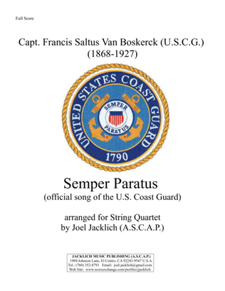 Book cover for Semper Paratus (Official Song of the U. S. Coast Guard) for String Quartet