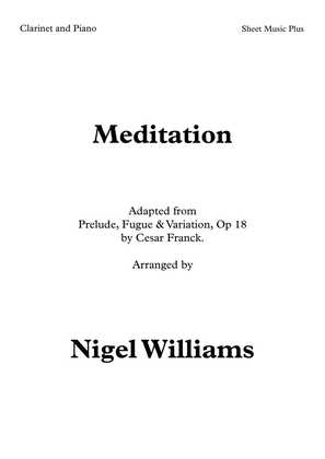 Book cover for Meditation (Opus 18), for Clarinet and Piano