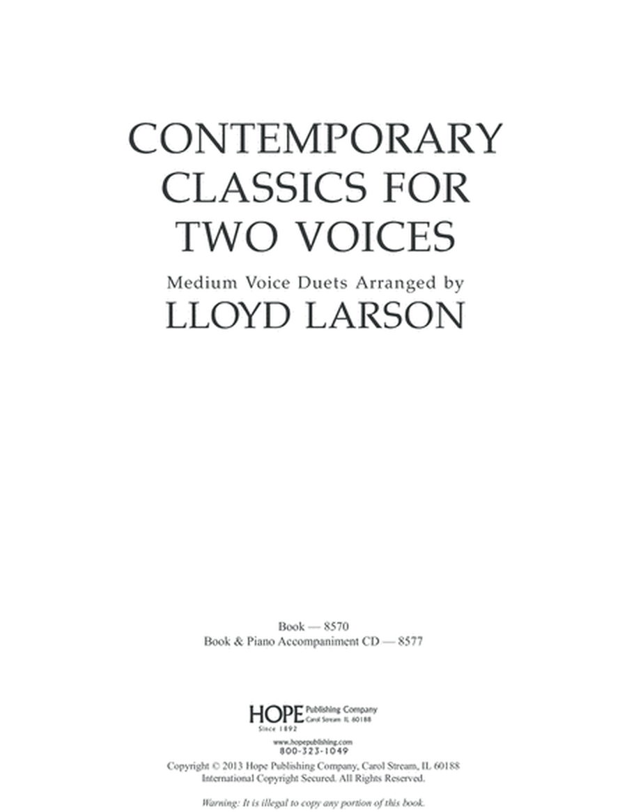 Contemporary Classics for Two Voices