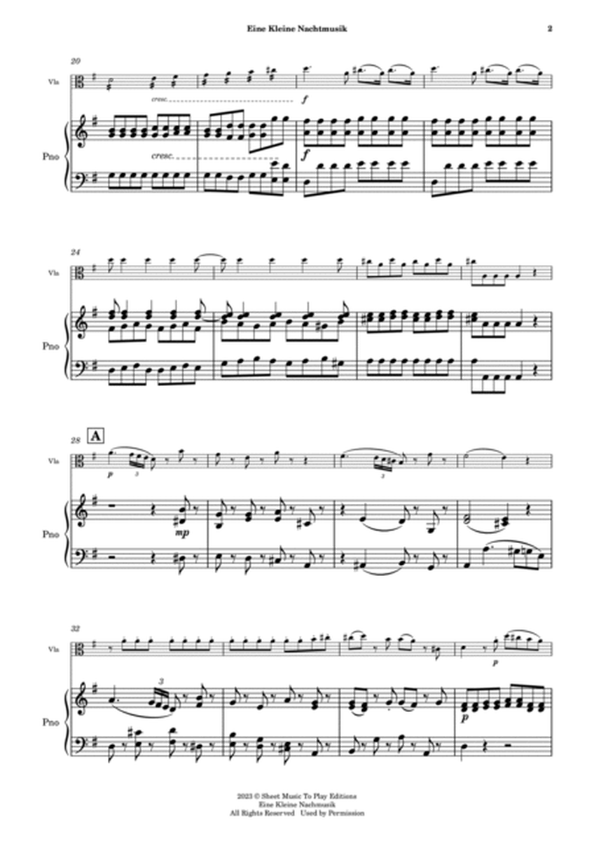 Eine Kleine Nachtmusik (1 mov.) - Viola and Piano (Full Score and Parts) image number null