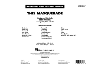 Book cover for This Masquerade (arr. Rick Stitzel) - Conductor Score (Full Score)
