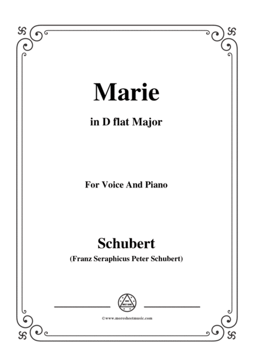 Schubert-Marie,in D flat Major,for Voice&Piano image number null