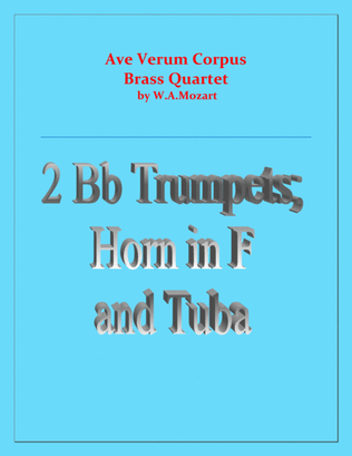 Book cover for Ave Verum Corpus - Brass Quartet - Intermediate level