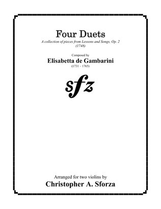 Book cover for Four Violin Duets after Gambarini