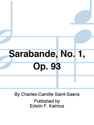 Book cover for Sarabande, No. 1, Op. 93