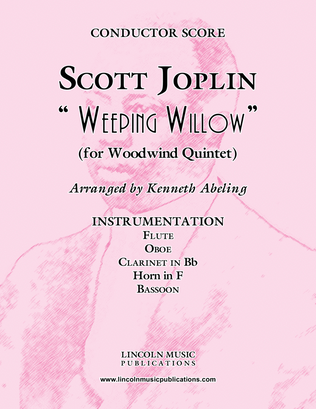 Book cover for Joplin - “Weeping Willow” (for Woodwind Quintet)