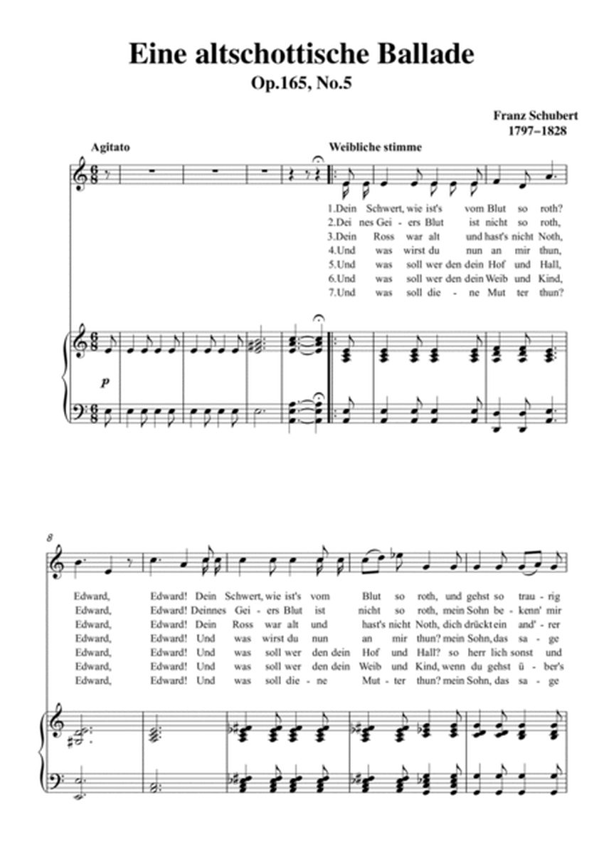 Schubert-Eine altschottische Ballade in a minor,Op.165,No.5,for Vocal and Piano