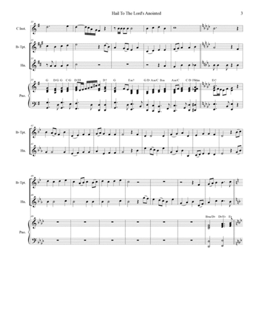 Hail To The Lord's Anointed (Duet for Bb-Trumpet and French Horn)