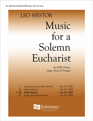 Book cover for Music for a Solemn Eucharist: 3. Sanctus