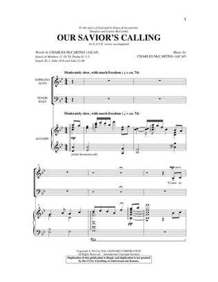 Book cover for Our Savior's Calling