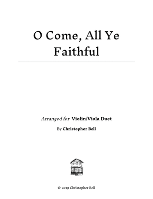 Book cover for O Come, All Ye Faithful - Easy Violin/Viola Duet