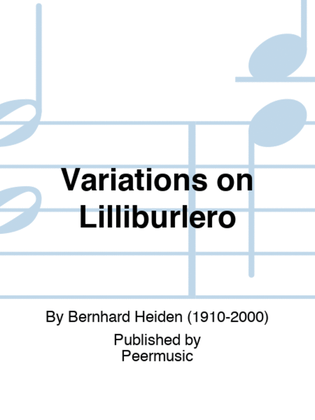 Book cover for Variations on Lilliburlero