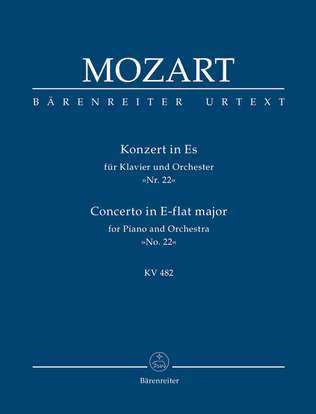 Book cover for Concerto for Piano and Orchestra, No. 22 E flat major, KV 482